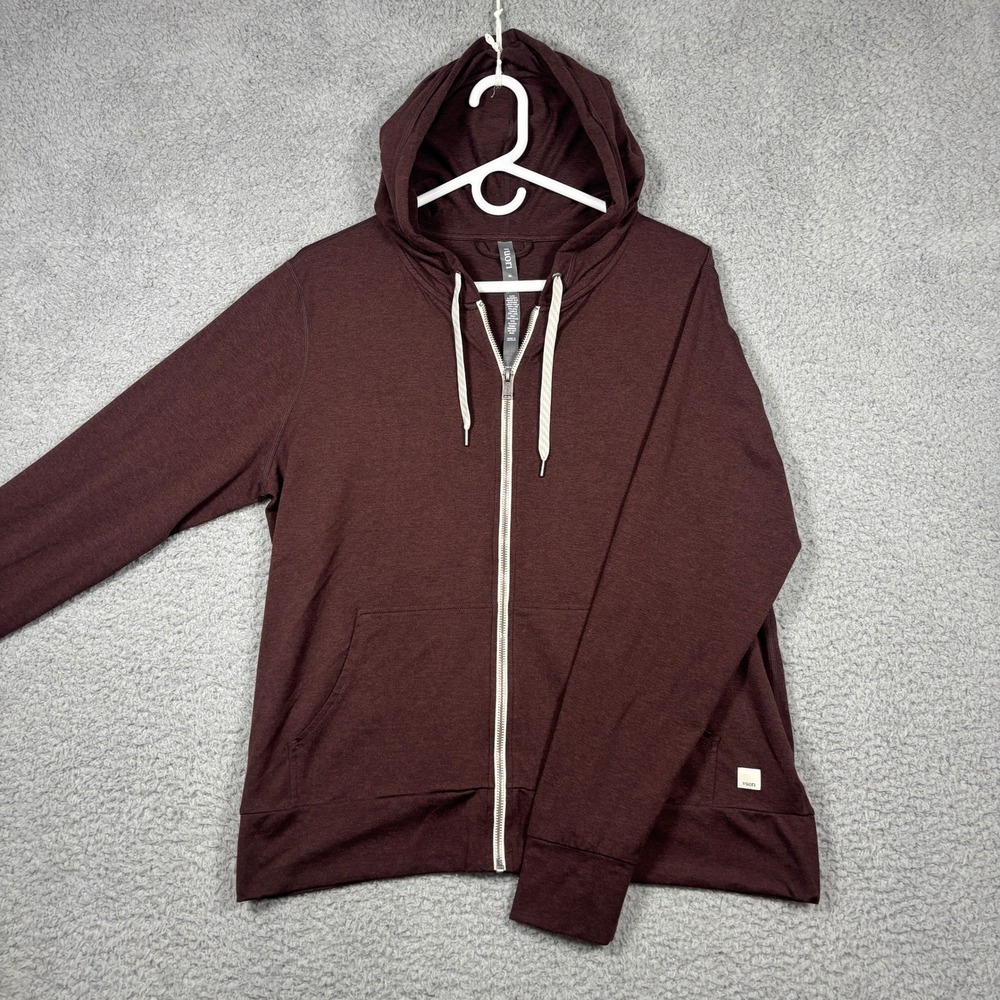 Vuori Hoodie Womens XL Mahogany Halo Performance Zip Up VW268 Heathered Pockets